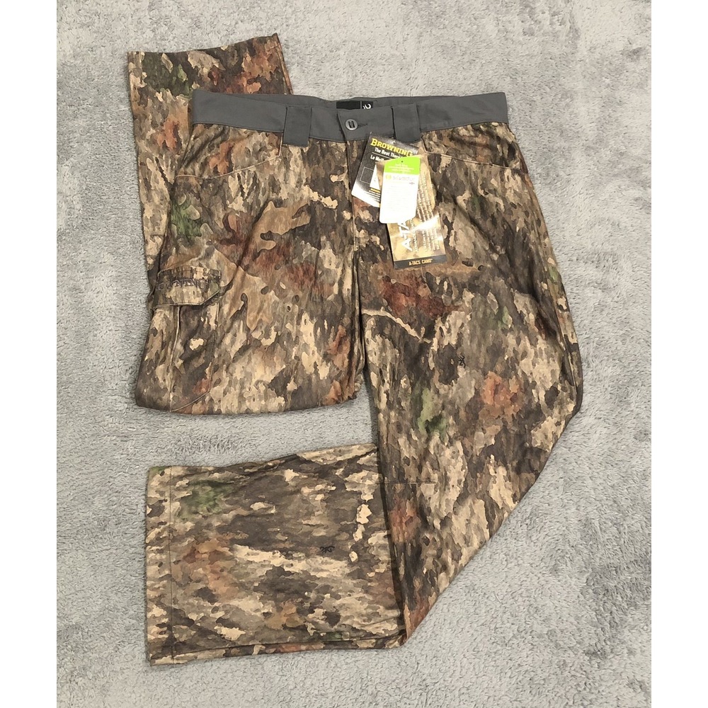 Browning Pants Mens 38x32 A-Tacs Camouflage Speed Rain Softshell Hunting Outdoor